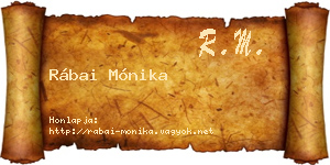 Rábai Mónika névjegykártya
